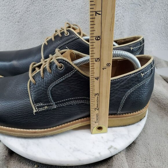 Johnston & Murphy Shoes Mens Size 12 Black Sheepskin Leather Howell Oxford - Picture 2 of 10